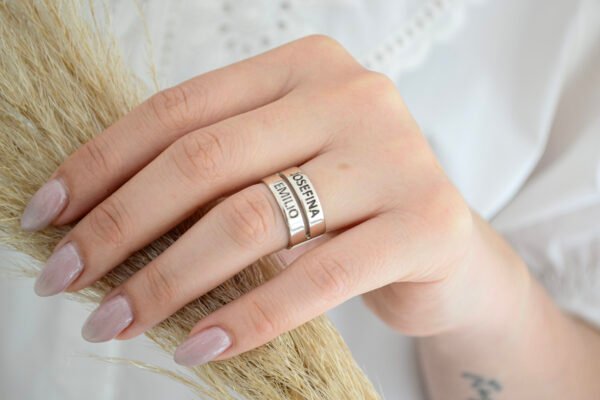 Anillo Doble Cinta Súper Ancho Personalizado