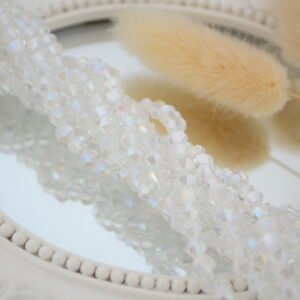 Tira de Cristal de Roca Bicónico 4mm - CRISTAL SHIMMER