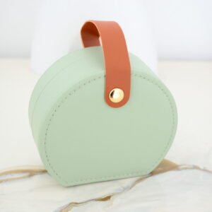Alhajero de Viaje Redondo Simil Carterita con Cierre Botón 9cm x 10cm x 4cm Bicolor