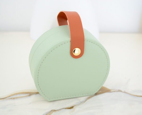 Alhajero de Viaje Redondo Simil Carterita con Cierre Botón 9cm x 10cm x 4cm Bicolor