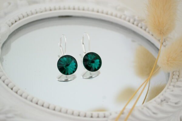 Aros Brisura Italiana con Cristal de 12mm - Esmerald