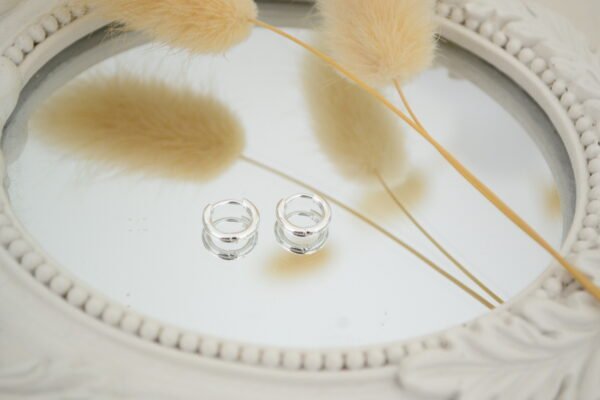 Aros Argollitas Acero Blanco 8mm y 2mm de grosor