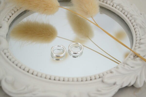 Aros Argollitas Acero Blanco 10mm y 2mm de grosor