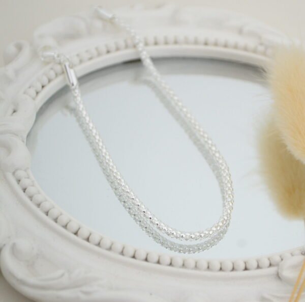 Pulsera Pochoclo 2.8mm Semi Rígida - 19.5cm - Acero Blanco