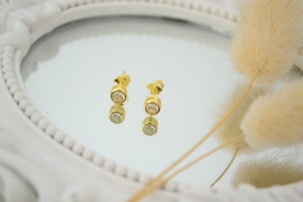 Aros Doré Pasantes LILI: Cúbic 5mm Estilo Susanito