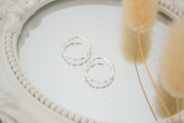 Aros LENA: Argollitas 16mm con Doble Hilo Trenzado
