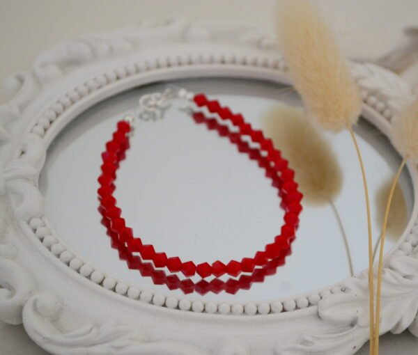 Pulsera con Bicónicos de Cristal de Roca 4mm - Bolitas 3mm