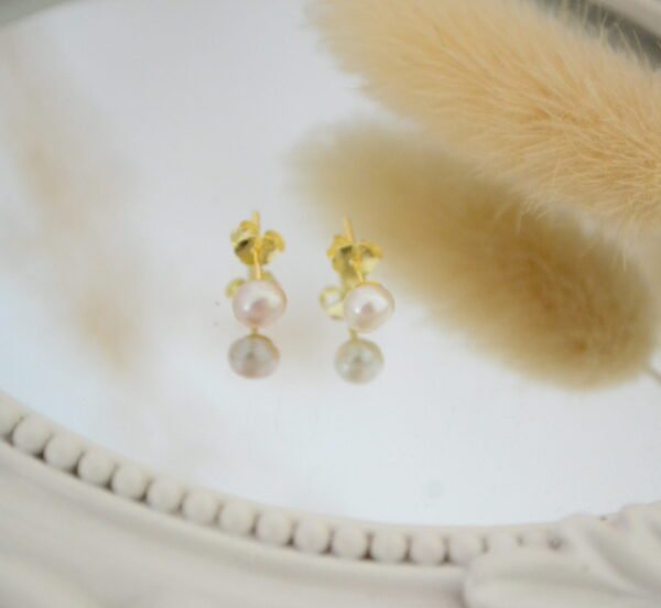 Aros Perla de Río Pasante 4mm con Baño Doré Gold