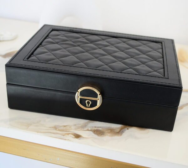 Alhajero Rectangular con Cierre Frontal y Llave 23cm x 17cm x 7cm