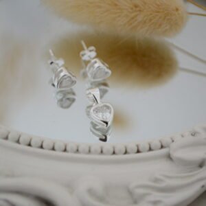 Conjunto AMORINA: Aros Pasantes + Dije Corazón Estilo Susanito con Drop