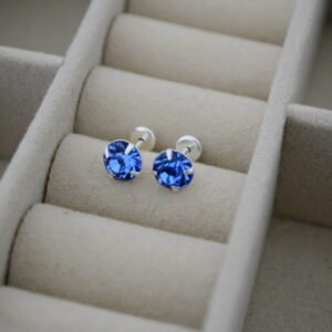 Aros Abridores Cúbics 6,5mm Celeste Engarzados