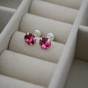 Aros Abridores Cúbics 6,5mm Rosa Engarzados
