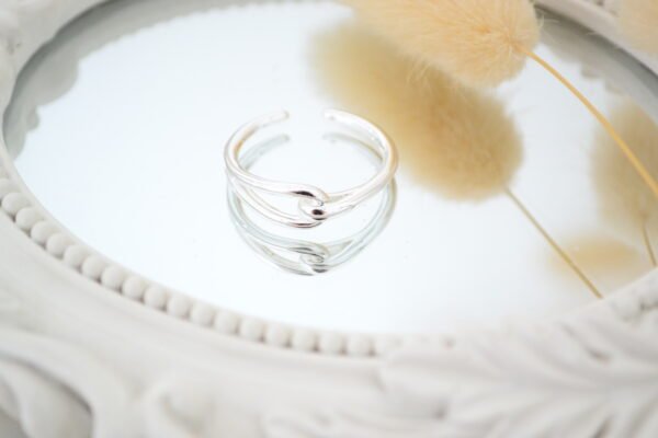 Anillo Regulable Ojal Acero Blanco