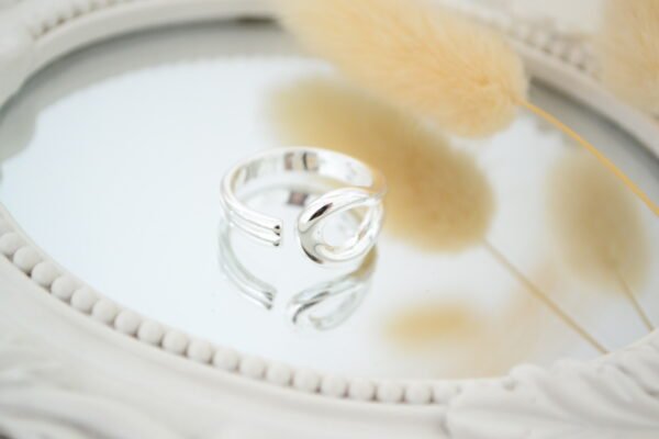 Anillo Regulable Ojal Ancho Acero Blanco