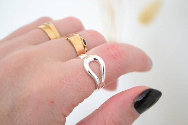 Anillo Regulable Ojal Ancho Acero Blanco - Imagen 2
