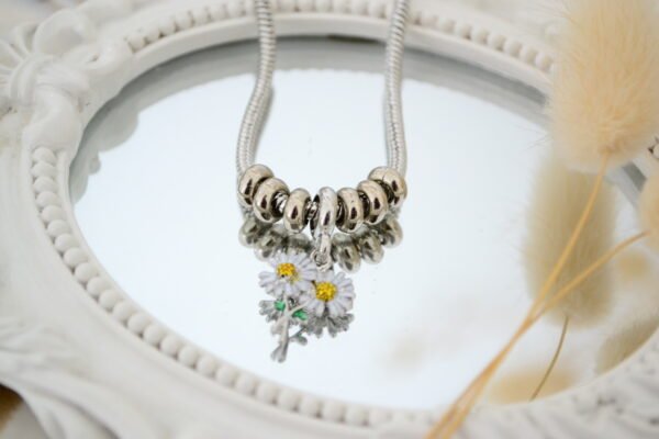 Pulsera Estilo PANDORA con CHARMS Donas y Girasoles con cierre Mosquetón y Extensión