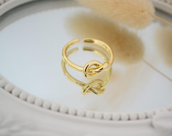 Anillo Regulable Nudo Acero Doré