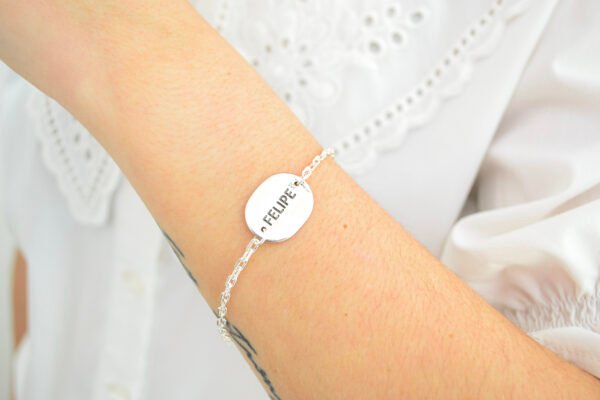 Pulsera Identidad Ovalada 20 mm Unisex Personalizada - Imagen 2