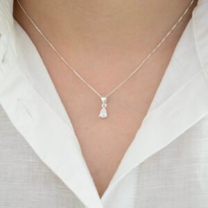 Dije ALMENDRA: Gotita Cristal 7mm con Drop