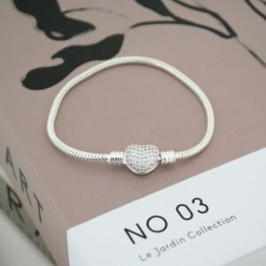 Pulsera · Estilo Pandora · Cierre Corazón con Microcúbics