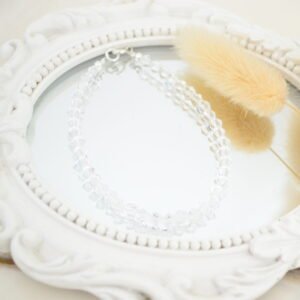 Pulsera con Bicónicos de Cristal de Roca 4mm - Bolitas 3mm