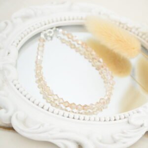 Pulsera con Bicónicos de Cristal de Roca 4mm - Bolitas 3mm