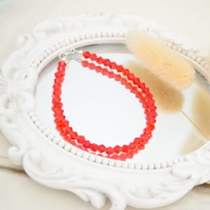 Pulsera con Bicónicos de Cristal de Roca 4mm - Bolitas 3mm