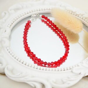 Pulsera con Bicónicos de Cristal de Roca 4mm - Bolitas 3mm