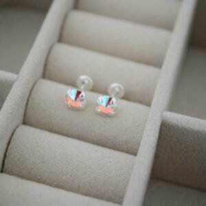 Aros Abridores con Cristal Rivoli 5mm Tornasol Engarzado