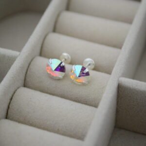 Aros Abridores con Cristal Rivoli 7mm Tornasol Engarzado