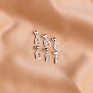 Dije Inicial Plata con Interior en Micropave 10mm de la A-Z