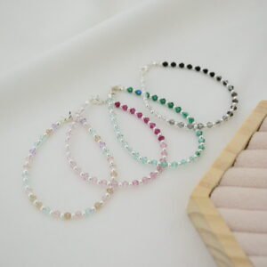 Pulsera Cristal de Roca · Biconos 4 mm · Degradé de colores